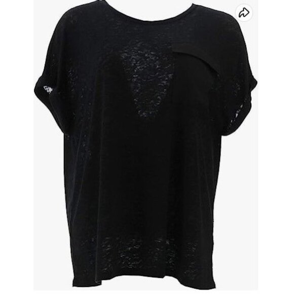 DG2 Diane Gilman Slub Pocket Tee 697-858 Black Size XS - Picture 4 of 4